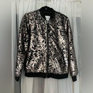 Silver and black sequin jacket
